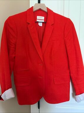 J. Crew Bright Red Single-Breasted Blazer